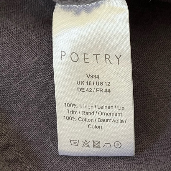 Poetry 100% Linen Blazer Dusky Purple Womens size 12 Spring Summer Casual Artsy - Picture 10 of 13